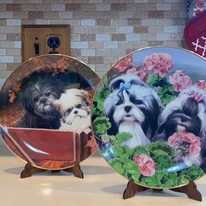 Danbury Mint Shih Tzu Plates by Simon Mendez